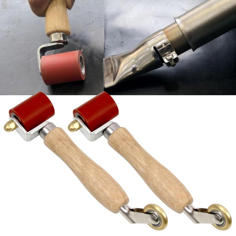 KOBSAINF Seam Roller 40mm Silicone Seam Roller, 6mm Brass Detail Penny Roller,Smoothing Combo Seam Roller Tool for PVC/TPO/EPDM Single Ply Roofing Tools and Tape Hot Air Tools(2 Pcs) - Image 1